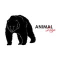 Grizzly bear icon logo symbol vector