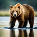 Grizzly bear illustration - ai generated image