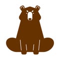 Grizzly Bear isolated. Wild predator. Vector illustration