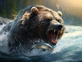 Ai Generated illustration Wildlife Concept of Grizzly Bear Royalty Free Stock Photo