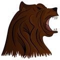 Grizzly Bear Mascot Head Vector Graphic Royalty Free Stock Photo