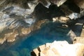 Grjotagja lava cave interior view, Iceland landmark