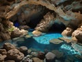 Grjotagja natural hot spring in a volcanic cave near Reykjahlid