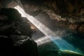 Grjotagja volcanic cave with an incredibly blue and hot thermal water near lake Myvatn. The geothermal grotto and cave