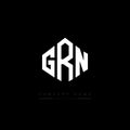GRN letter logo design with polygon shape. GRN polygon and cube shape logo design. GRN hexagon vector logo template white and Royalty Free Stock Photo