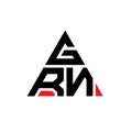 GRN triangle letter logo design with triangle shape. GRN triangle logo design monogram. GRN triangle vector logo template with red Royalty Free Stock Photo