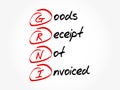 GRNI - Goods Receipt Not Invoiced acronym, business concept background