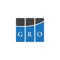 GRO letter logo design on WHITE background. GRO creative initials letter logo concept. GRO letter design.GRO letter logo design on