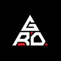 GRO triangle letter logo design with triangle shape. GRO triangle logo design monogram. GRO triangle vector logo template with red Royalty Free Stock Photo
