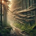 Groaning Wind Wind passing through a dense forest producing a lo Royalty Free Stock Photo
