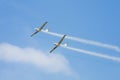 Grob G-109B passing overhead with smoke trails