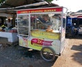 Gerobak Street Food Cart selling Cakwe or Cakue and Odading Royalty Free Stock Photo