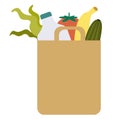 Groceries flat illustration on white