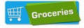 Groceries Green Blue Rotated Squares