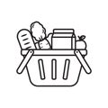 Groceries icon with linear style