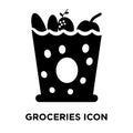 Groceries icon vector isolated on white background, logo concept