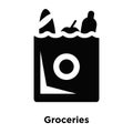 Groceries icon vector isolated on white background, logo concept