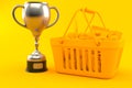 Grocery background with trophy