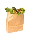 A grocery bag full of healthy vegetables Royalty Free Stock Photo