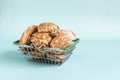 Grocery basket full of fresh gingerbread