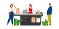 Grocery cashier illustration Royalty Free Stock Photo