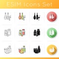 Grocery categories icons set Royalty Free Stock Photo