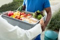 Grocery Delivery Courier At Home Royalty Free Stock Photo