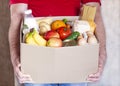 Food box in male hands