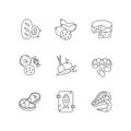 Grocery food pixel perfect linear icons set Royalty Free Stock Photo