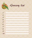 Grocery list Royalty Free Stock Photo