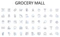 Grocery mall line icons collection. Education, Adolescence, Diversity, Friendship, Responsibility, Development