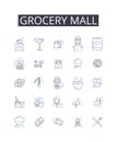 Grocery mall line icons collection. Enthusiastic, Loyal, Devoted, Committed, Dedicated, Encouraging, Empathetic vector