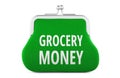 Grocery Money, coin purse. 3D rendering Royalty Free Stock Photo