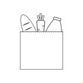 Grocery paper bag isolated on white background,vector illustration Royalty Free Stock Photo