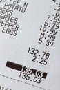 Grocery receipt Royalty Free Stock Photo