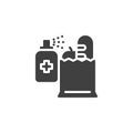 Grocery sanitizing vector icon