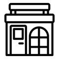 Grocery shop icon outline vector. Food corner store