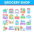 Grocery Shop Shopping Collection Icons Set Vector Royalty Free Stock Photo