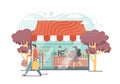 Grocery shop, vector flat style design illustration