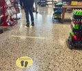 Grocery shopper keeps social distancing during COVID-19