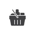 Grocery shopping basket vector icon Royalty Free Stock Photo