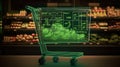 Grocery Shopping Cart with healthy organic food , counting calories , diet plan - Ai generated