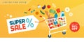 Grocery shopping promotional sale advertisement Royalty Free Stock Photo