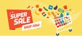 Grocery shopping promotional sale banner