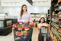 Grocery shopping together with my daughter Royalty Free Stock Photo