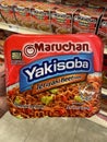 Grocery sore Hand holding yakisoba noodles