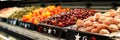 A grocery store display showcasing a variety of fruits and vegetables Royalty Free Stock Photo