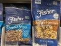 Grocery store Fisher nuts in a bag variety small bags