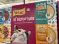 Grocery store Friskies cat food side view box cat food Royalty Free Stock Photo