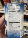 Grocery store Geisha coconut milk in a can nutrition label